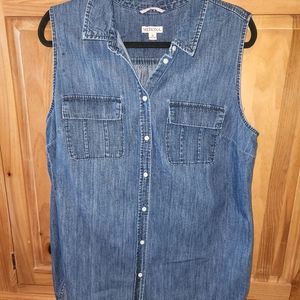 Merona sleeveless denim blouse / shirt size XL